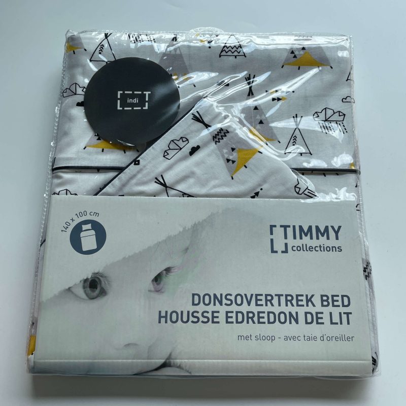 Donsovertrek bed met sloop (140 x 100 cm, nieuw)
